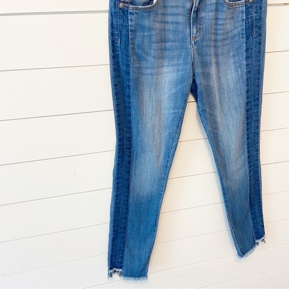 LOFT | Two Toned Modern Skinny Jeans, Rae Hem Size 28 - Picture 3 of 11